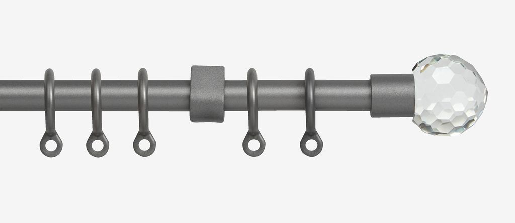 Curtain pole BALL 120-210cm grey - JYSK
