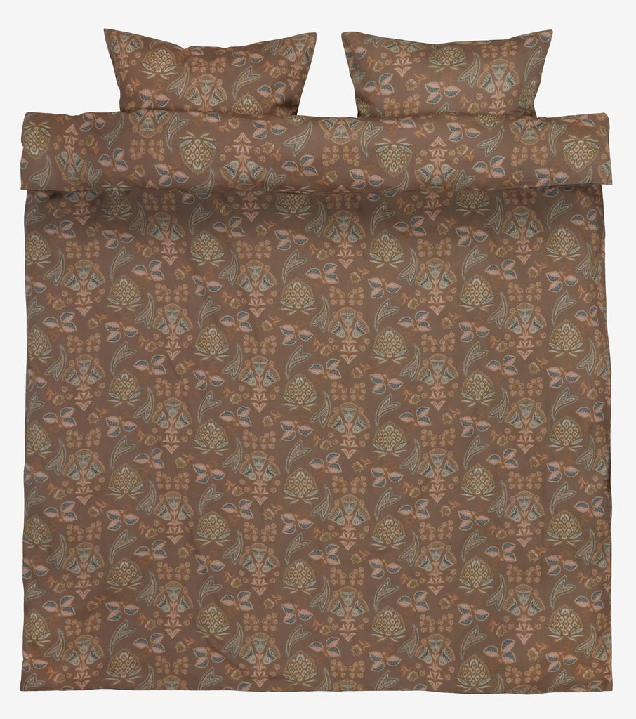 Sateen Duvet cover set MIMMI Double dark sand - JYSK