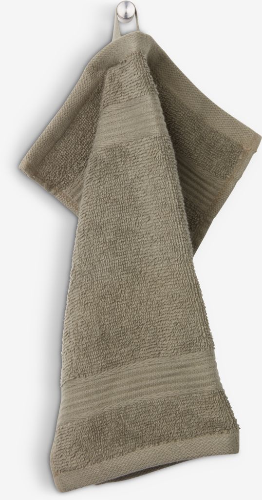 Face cloth KARLSTAD 28x30 olive KRONBORG - JYSK