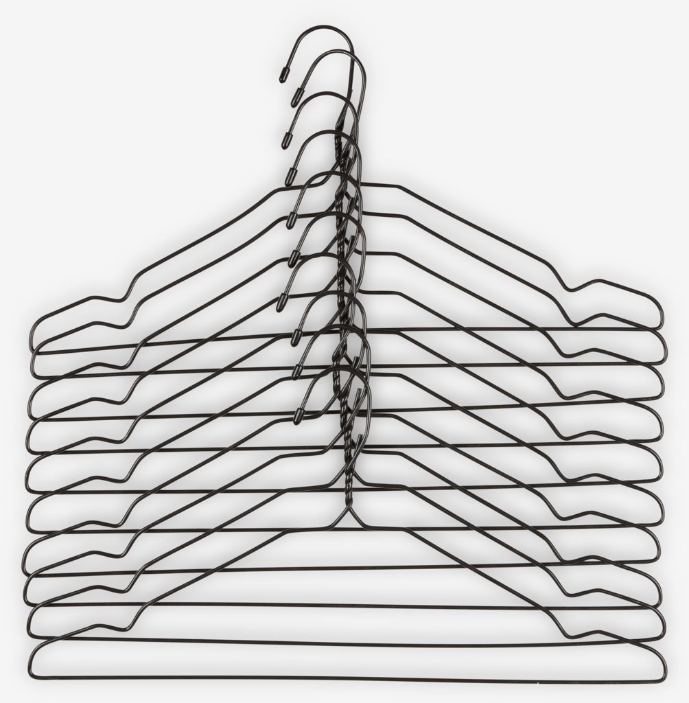 Hangers TONNI L43cm pack of 10 black - JYSK