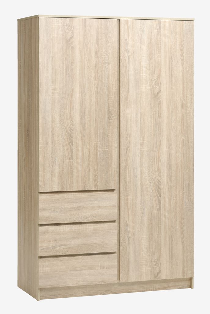 Wardrobe LIMFJORDEN 120x200 combi light oak colour - JYSK