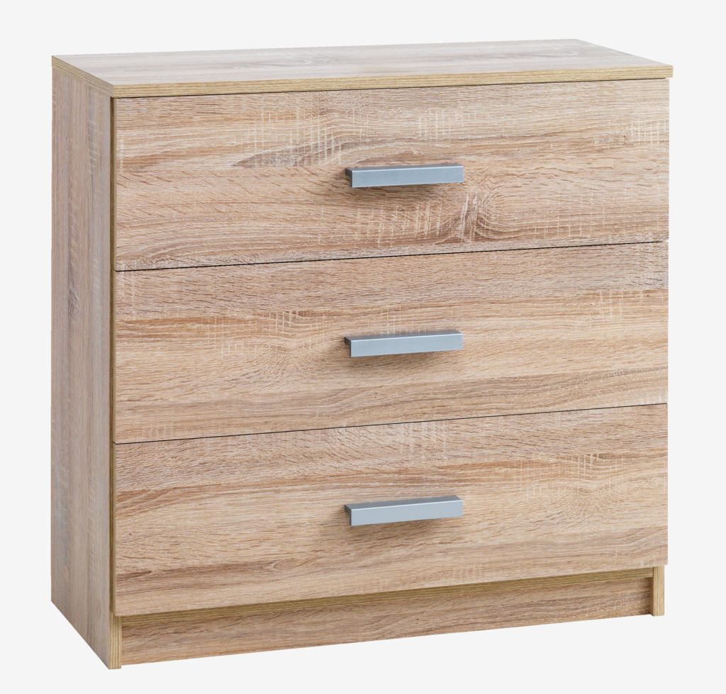 3 drawer chest TAPDRUP oak - JYSK