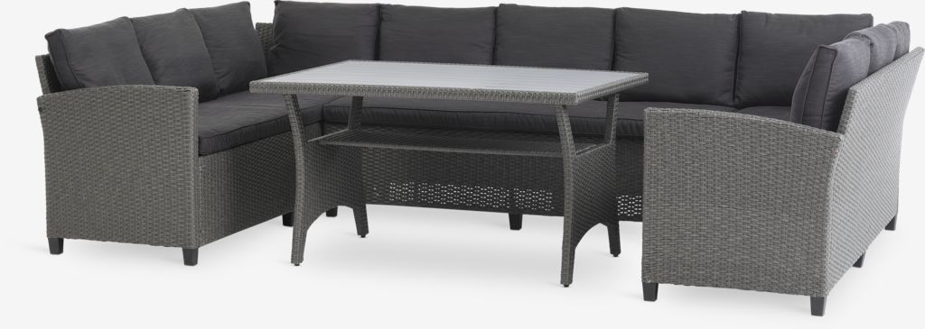 Lounge set ULLEHUSE 9-seater storage grey - JYSK