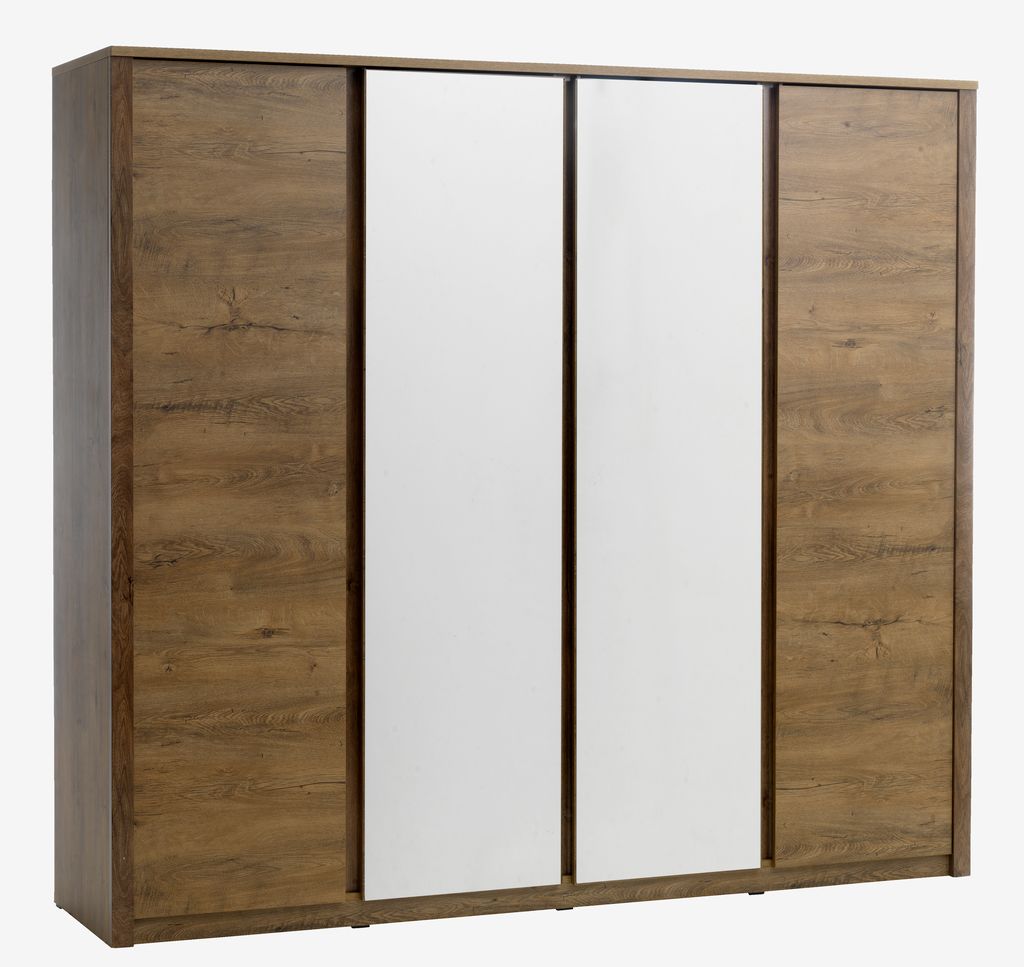 Wardrobe VEDDE 220x197 w/mirror wild oak - JYSK