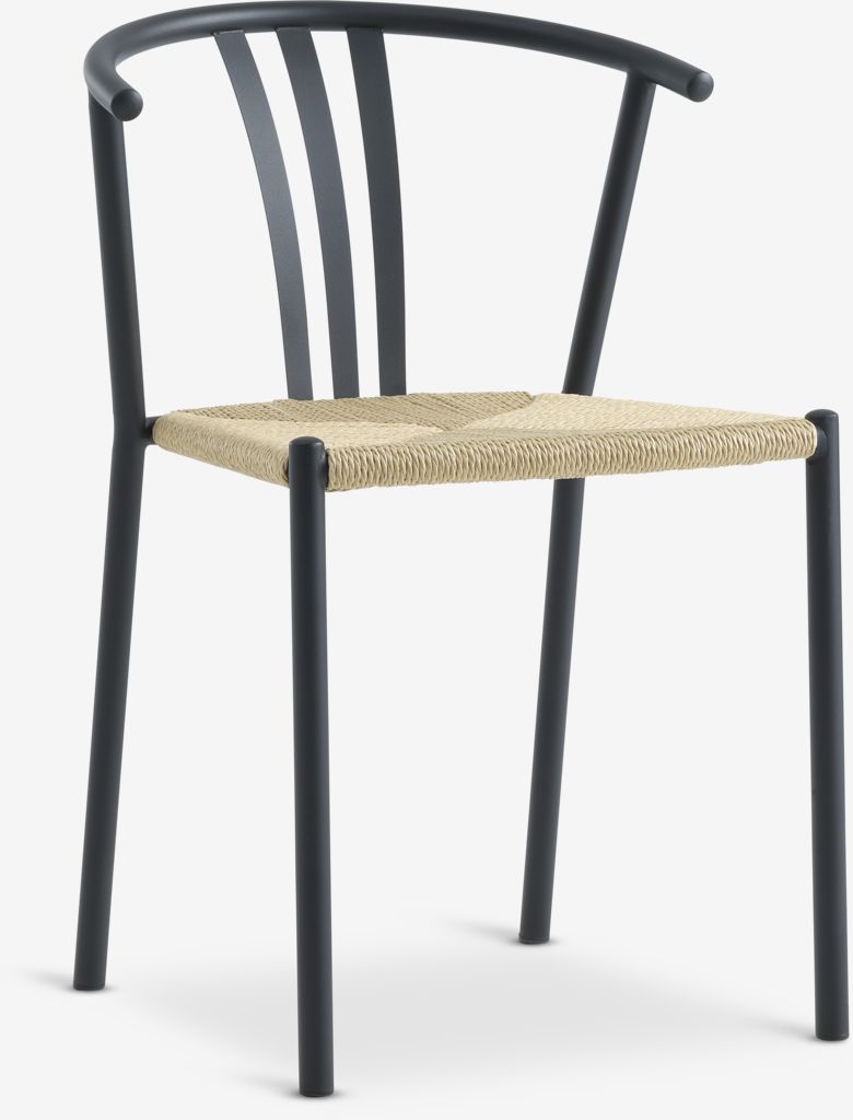 Dining chair JYDERUP black/natural - JYSK