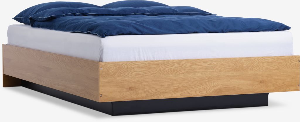 Bed frame ELLINGE Double w/storage oak colour - JYSK