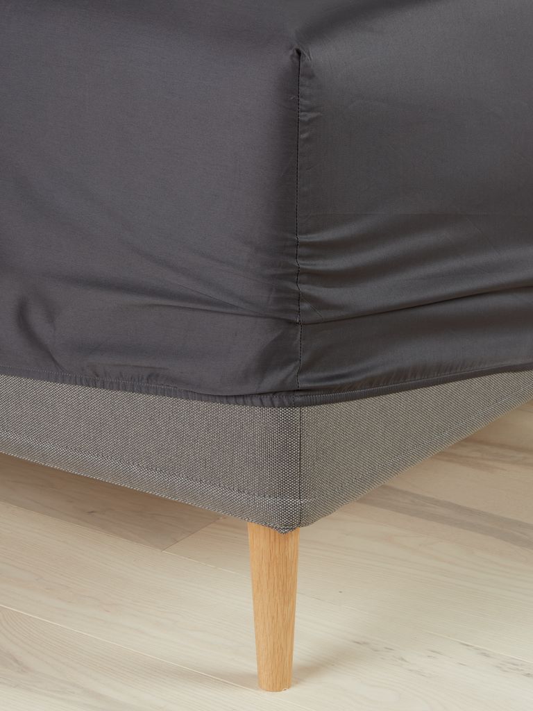 Sateen Fitted sheet TINE Single grey - JYSK
