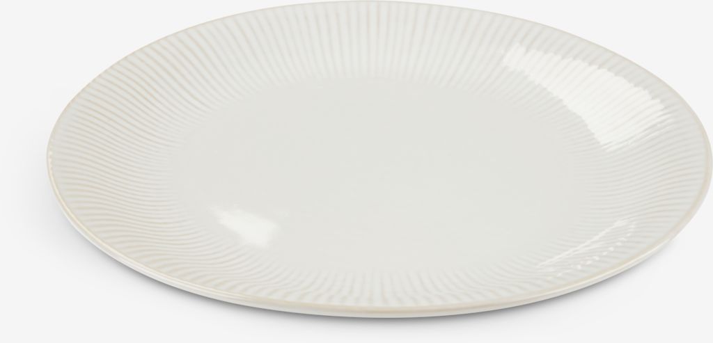 Plate STEFFEN D27cm earthenware white - JYSK
