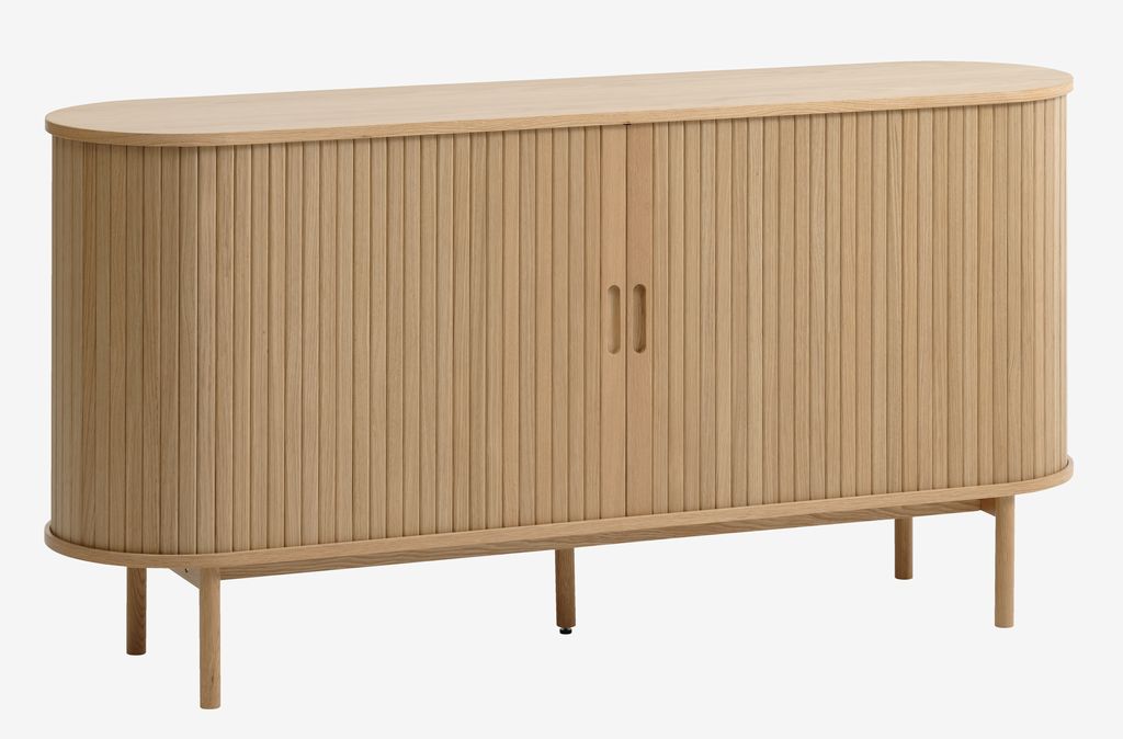 Sideboard LYNGVIG 160 cm 2 tambour doors natural oak - JYSK