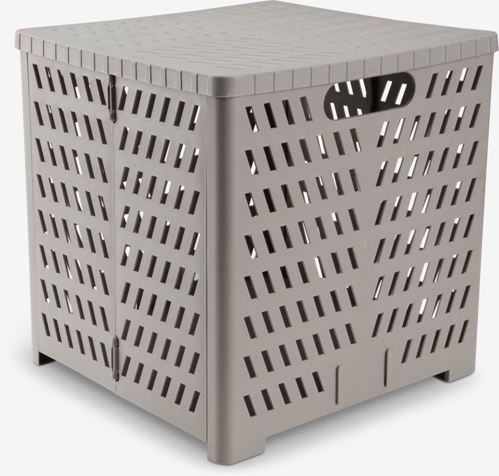 Basket MILAS W28xL30xH30cm foldable grey w/lid - JYSK