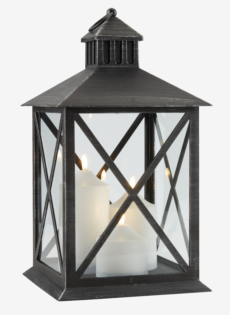 Lantern PULKA W23xL23xH40cm with LED - JYSK