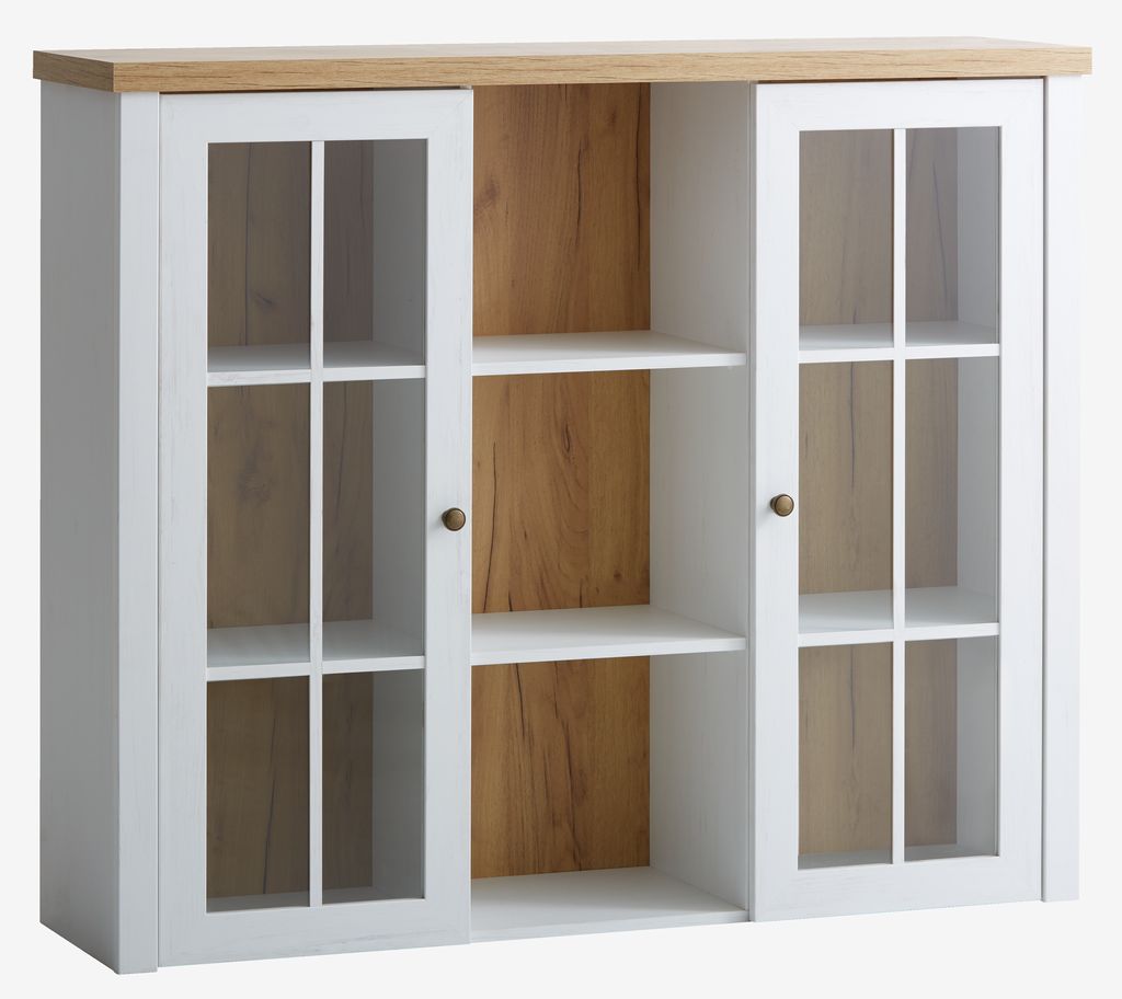 Top section MARKSKEL 2 doors white/oak colour - JYSK
