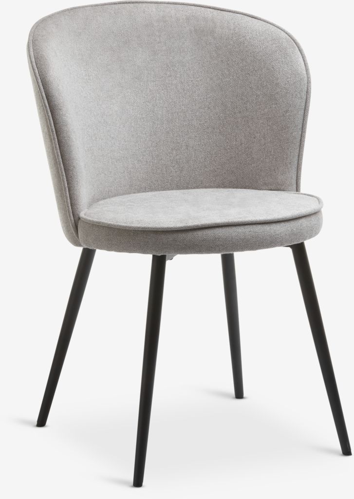 Dining chair RISSKOV light grey fabric/black - JYSK