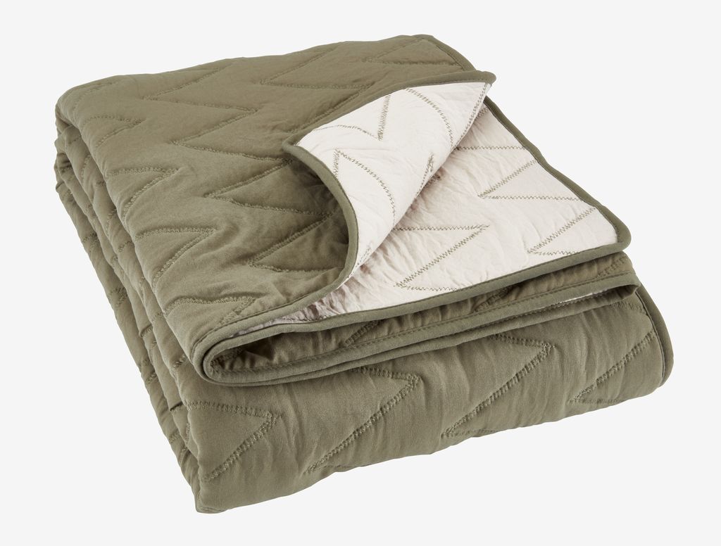Quilted blanket GULSTARR 130x180 green - JYSK