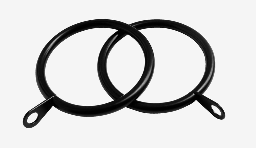 Curtain ring PRESTINE pack of 8 black - JYSK