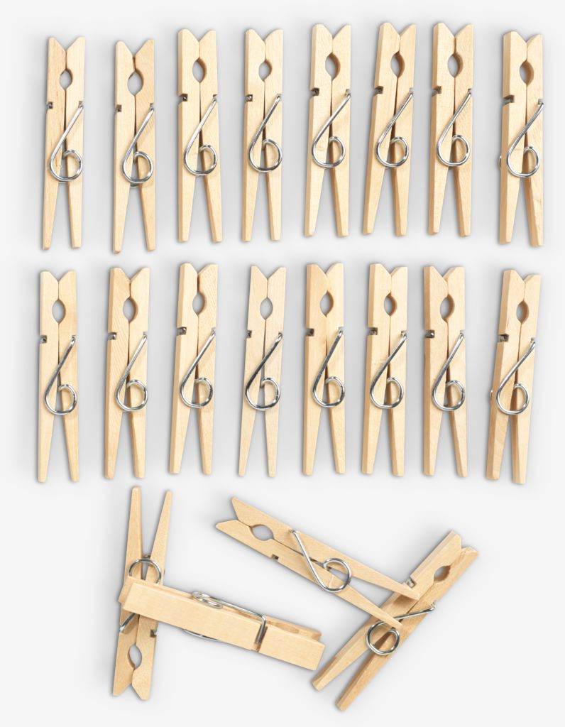 Clothes pegs WILLHEM wood pack of 20 - JYSK