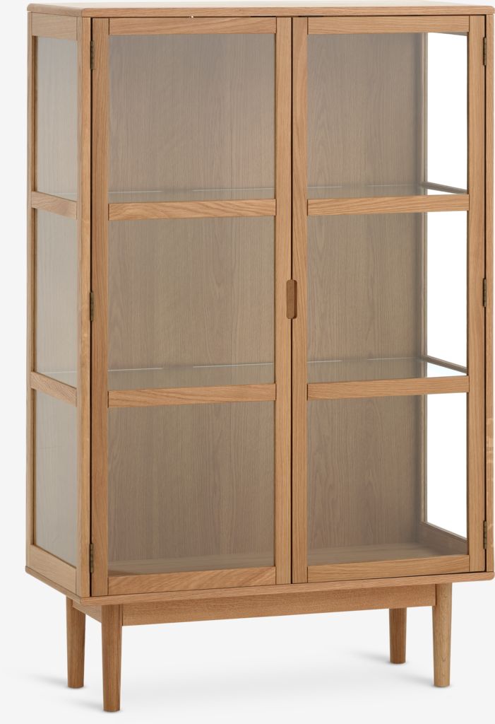 Display cabinet VESTERBY low 2 doors natural oak - JYSK