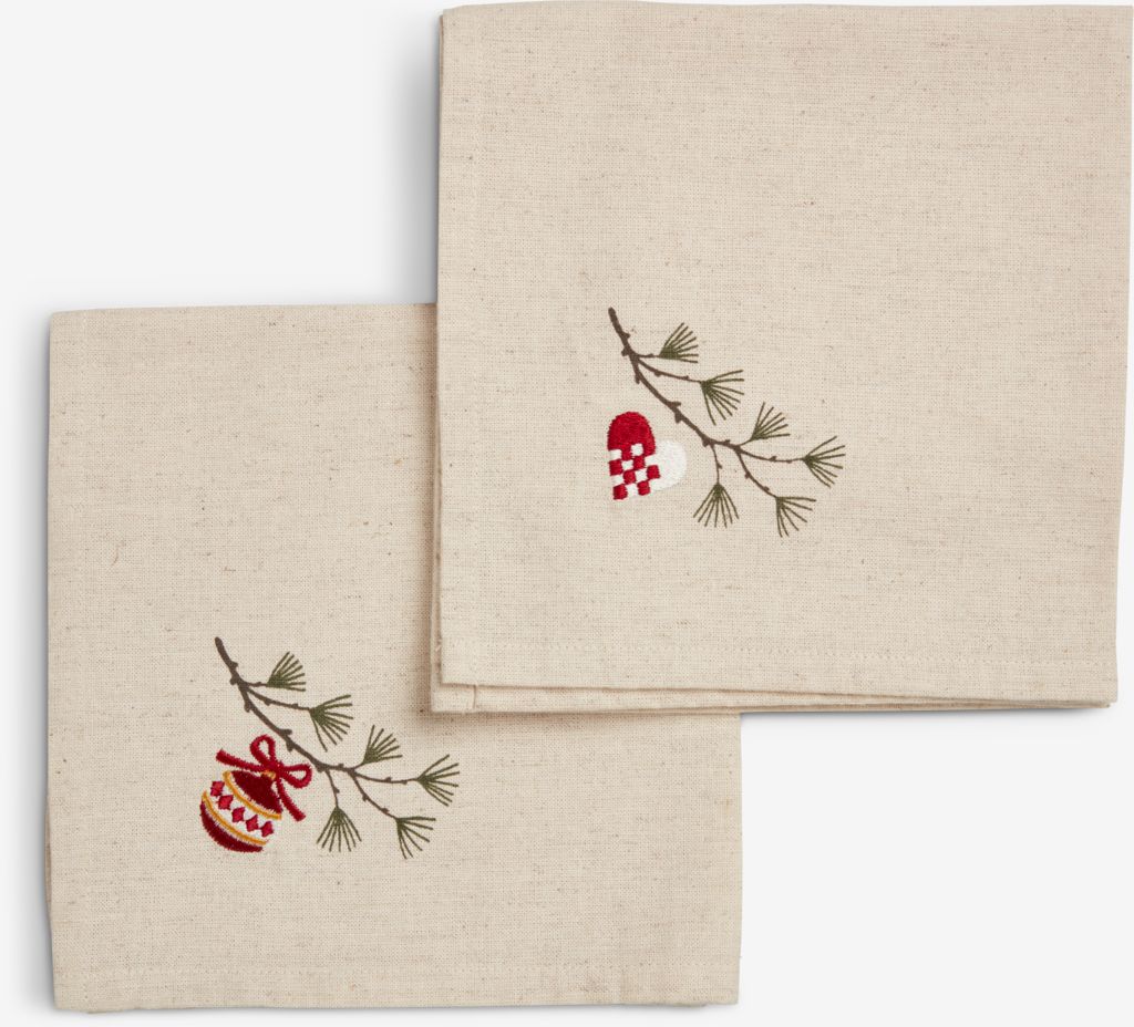 Cloth napkin NELLIKE 40x40 natural pack of 2 - JYSK