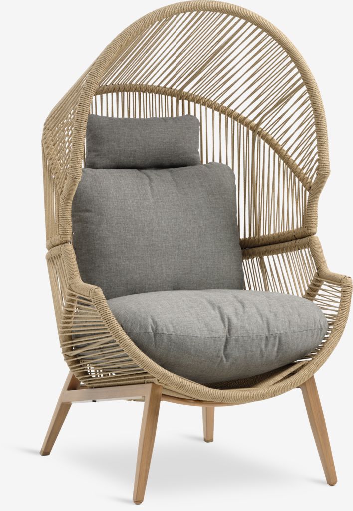 Lounge chair HALVREBENE natural - JYSK