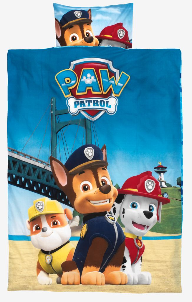 Junior duvet cover set PAW PATROL 100x140 blue - JYSK