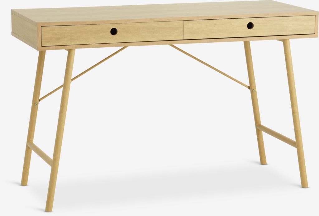 Desk LINDVED 48x120 2 drawers oak colour - JYSK