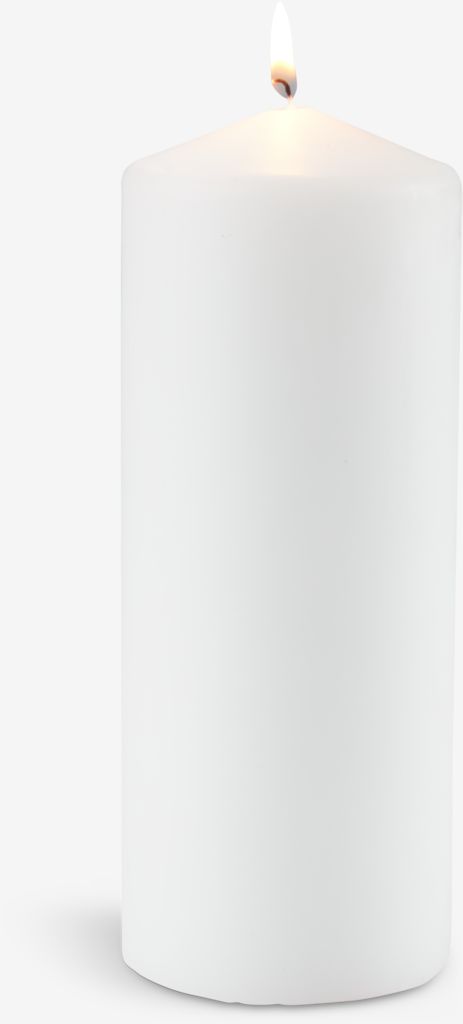 Pillar candle TORALF D8xH20cm white - JYSK