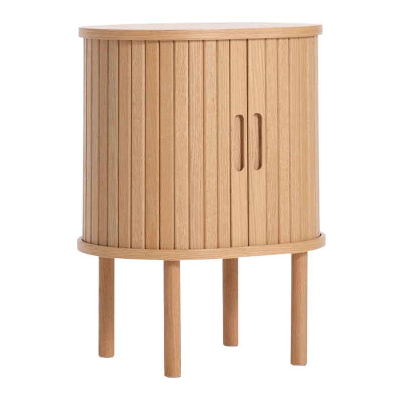 Bedside table LYNGVIG 2 tambour doors natural oak - JYSK