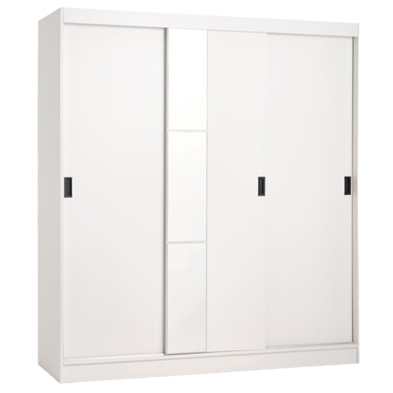 Wardrobe ODDER 179x201 3 sliding doors w/mirror white - JYSK