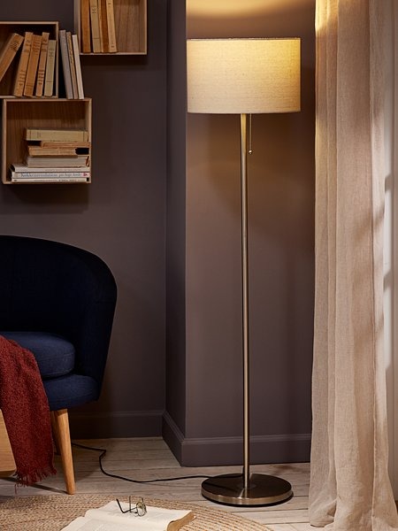 Kristof Floor Lamp H145cm Brushed Steel - JYSK
