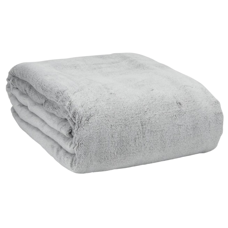 Fleece throw KRATTFIOL 200x220 grey - JYSK