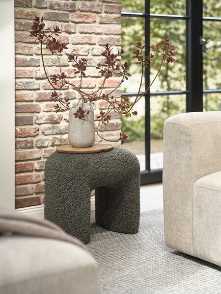 ANDST Pouffe ANDST 46x38 olive green teddy fabric - JYSK